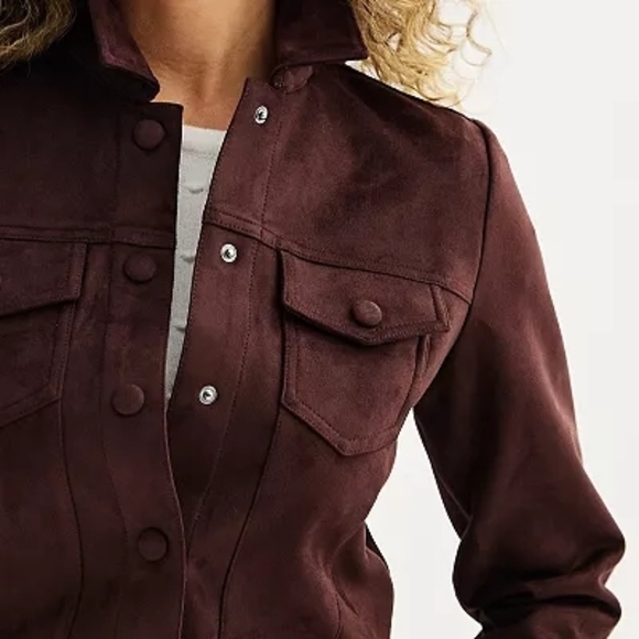 Draper James Brown Suede Jacket & Skirt Set - Picture 3 of 5